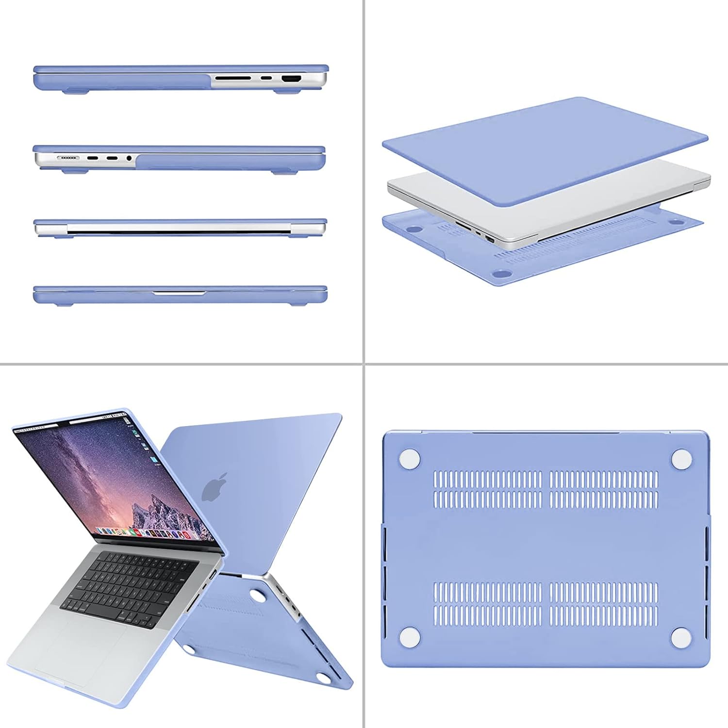 Alt View 1. mosiso - 4-in-1 MacBook Pro 16 inch Case Compatible with Models A3429 A3428 A3403 A3186 A2991 A2780 A2485 - Slate Blue.