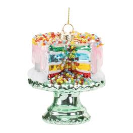 BreeBe - Layered Cake Ornament (Set of 6) - Pink, Yellow, Green, Blue