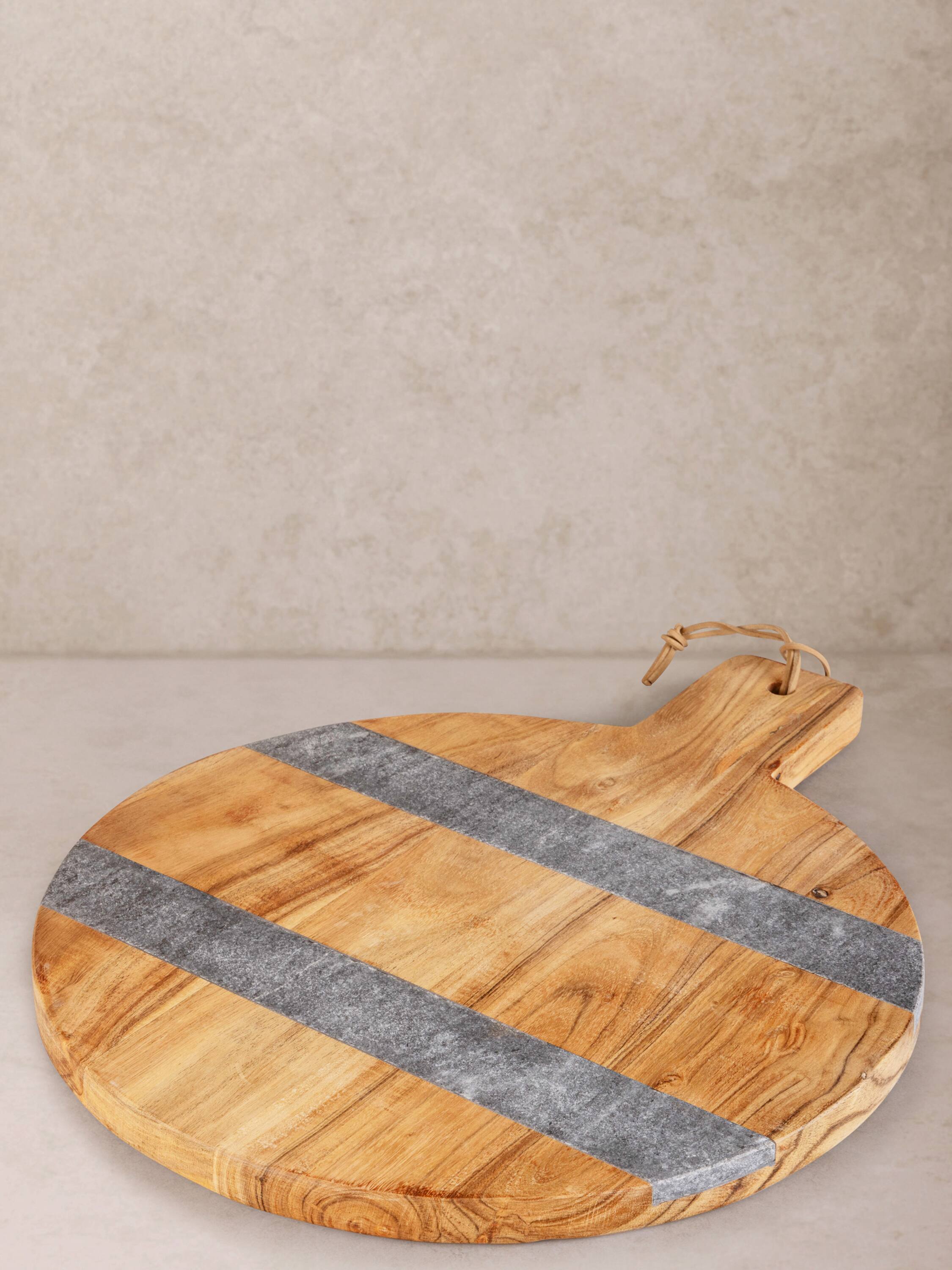 Angle. GAURI KOHLI - Mandawa Cutting Board - Brown and gray.