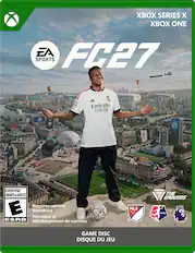 XBOX SERIES X XBOX ONE
EA SPORTS
FC27
Emirates FLY BETTER
EVERYONE ENFANTS et ADULTES
Requires content download
Necessite le téléchargement de contenu
MLS
THE GROUNDS
NWSL
GAME DISC
DISQUE DU JEU