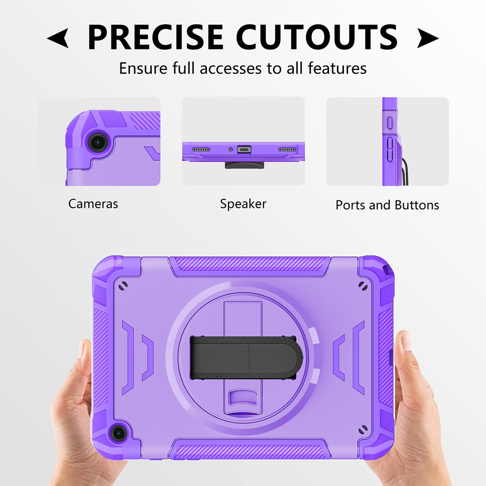 PRECISE CUTOUTS  
Ensure full access to all features  
Cameras  
Speaker  
Ports and Buttons