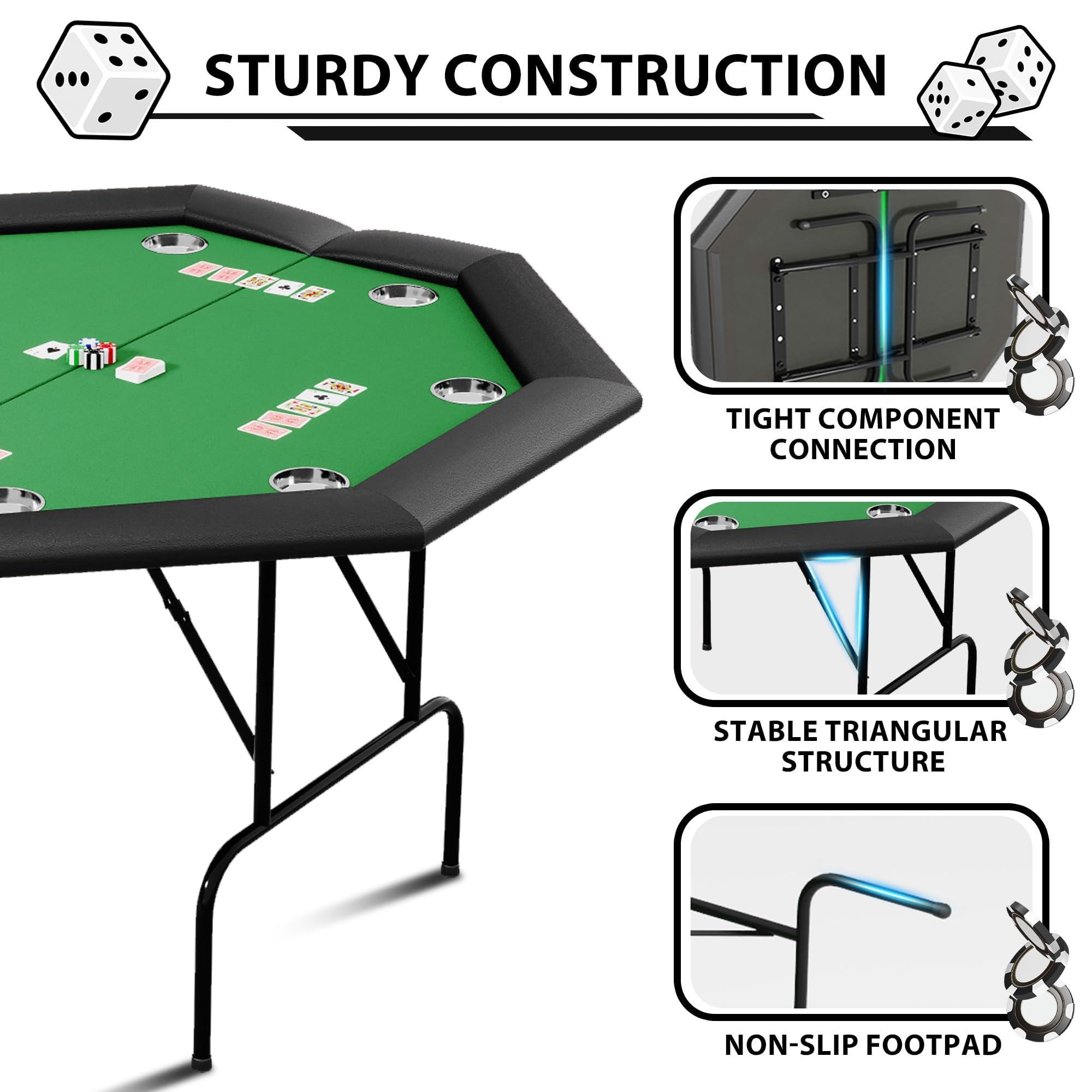 STURDY CONSTRUCTION

- TIGHT COMPONENT CONNECTION
- STABLE TRIANGULAR STRUCTURE
- NON-SLIP FOOTPAD
