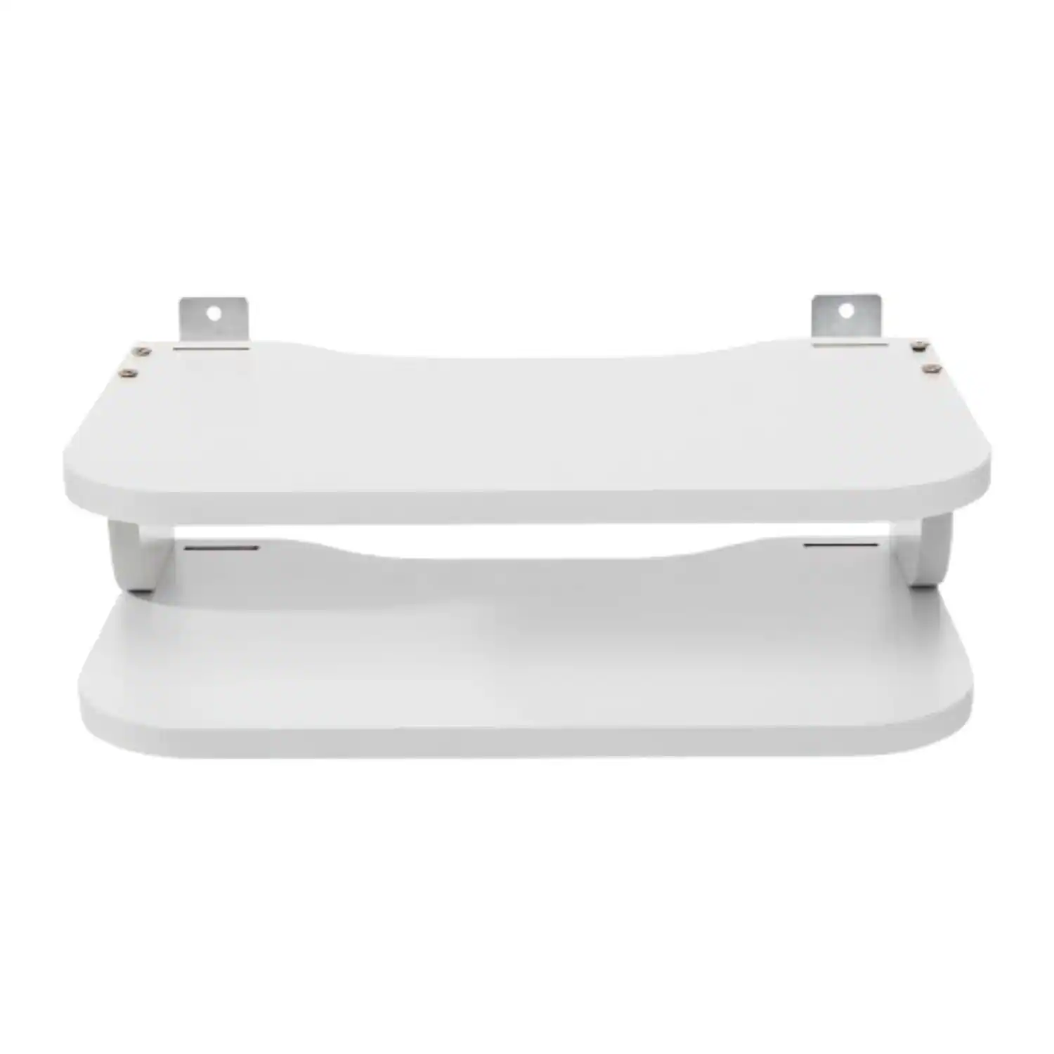 Front. Home Collection - White Floating Router Shelf | Wall Mounted TV Set-Top Box & Components Storage Rack - White.