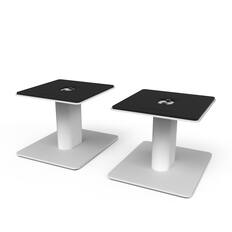 Front. Kanto - 6" Universal Desktop Speaker Stands with Cable Management, Pair - White.