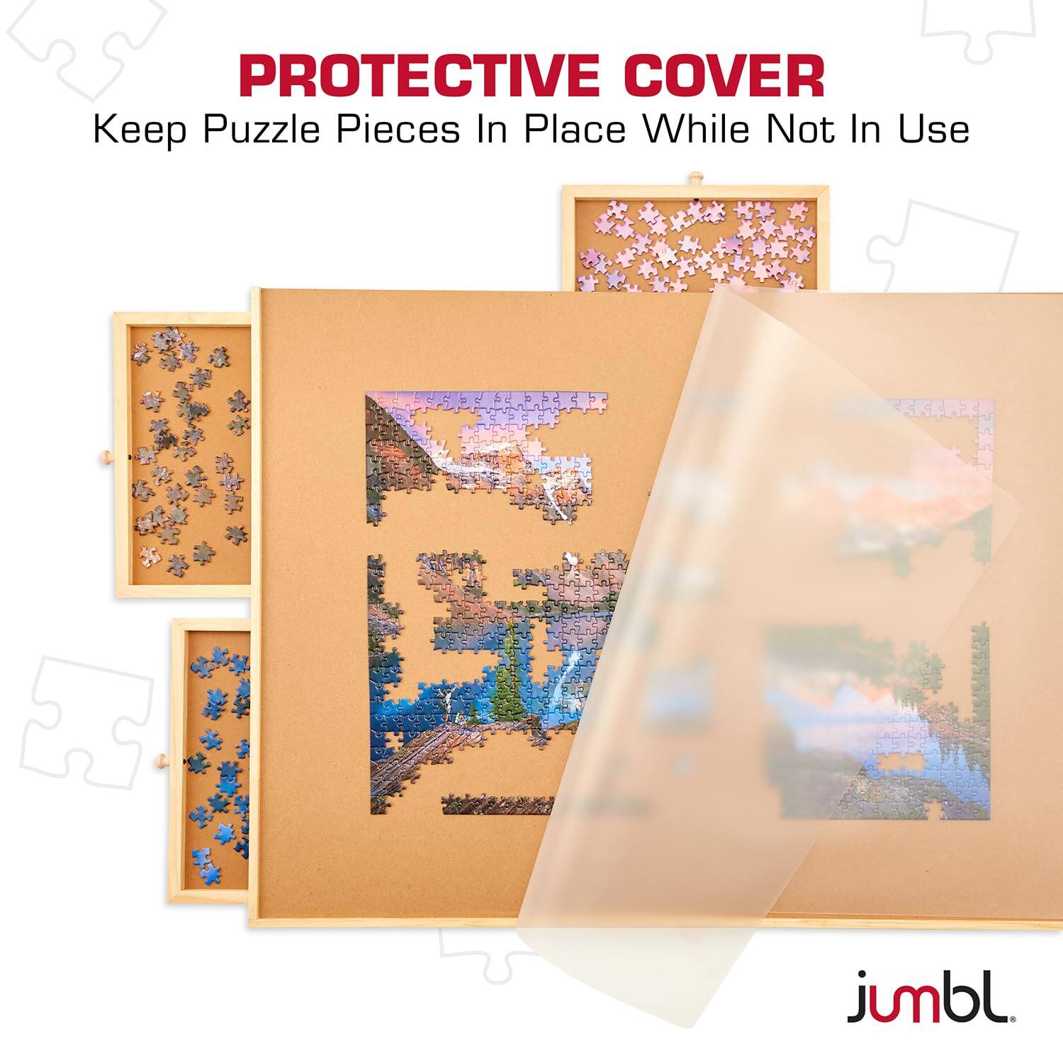 PROTECTIVE COVER  
Keep Puzzle Pieces In Place While Not In Use  

jumbl.