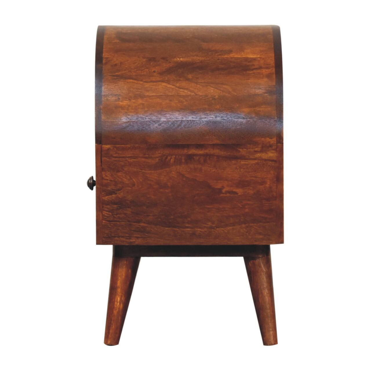 Alt View 5. Artisan Furniture - Artisan Furniture Solid Wood Chestnut Dome Bedside, 1 Drawer, Dark Brown - Dark Brown.