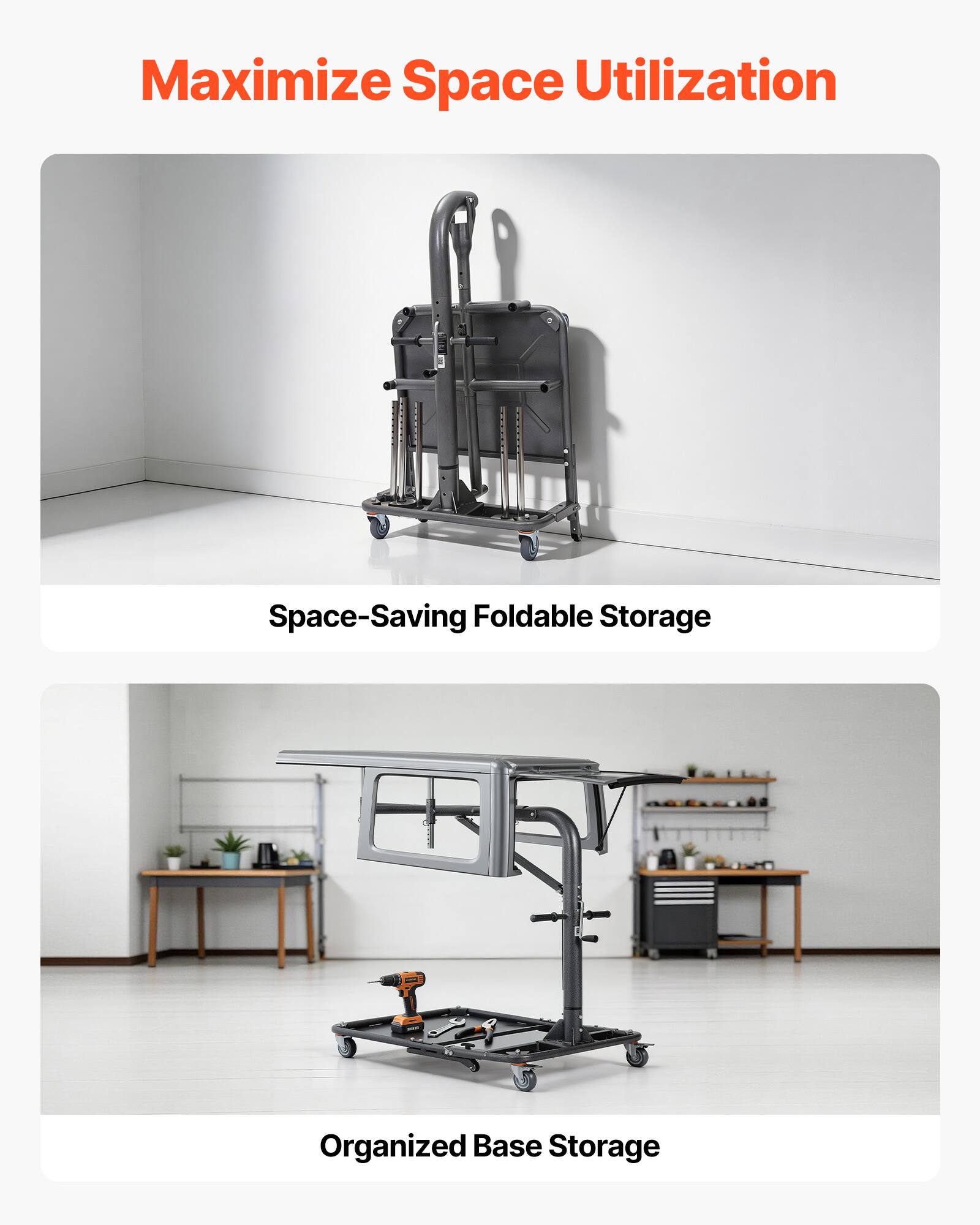 Maximize Space Utilization

Space-Saving Foldable Storage

Organized Base Storage