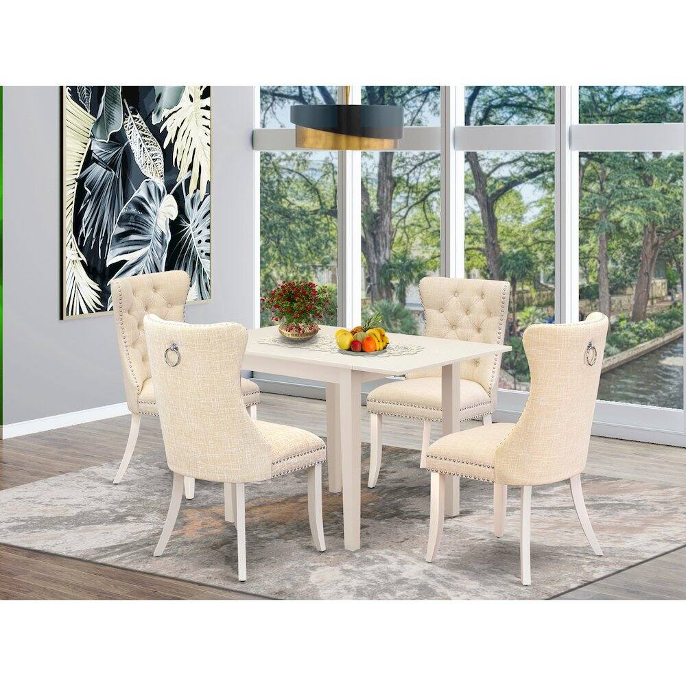 Alt View 10. East West Furniture - 5 Piece Dining Table Set - White.