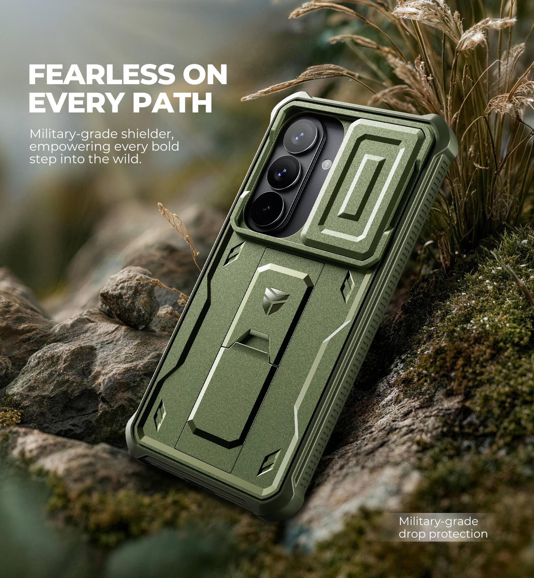 FEARLESS ON EVERY PATH

Military-grade shielder, empowering every bold step into the wild.

Military-grade drop protection
