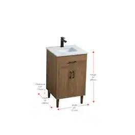 Elegant Kitchen and Bath - Chandler 20 Inch Single Bathroom Vanity In - Walnut Brown