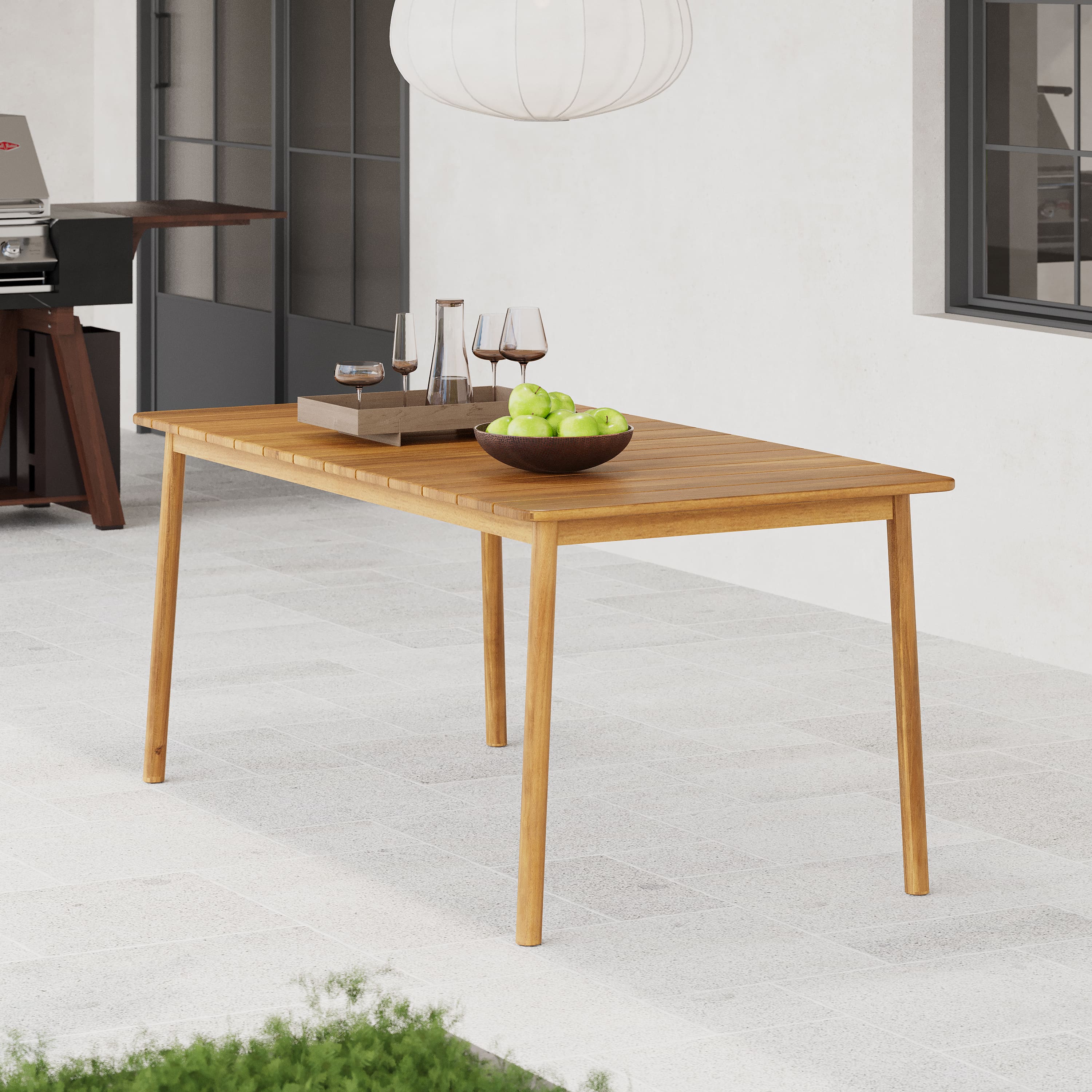Mondawe - 67" Acacia Wood Outdoor Dining Table - Teak
