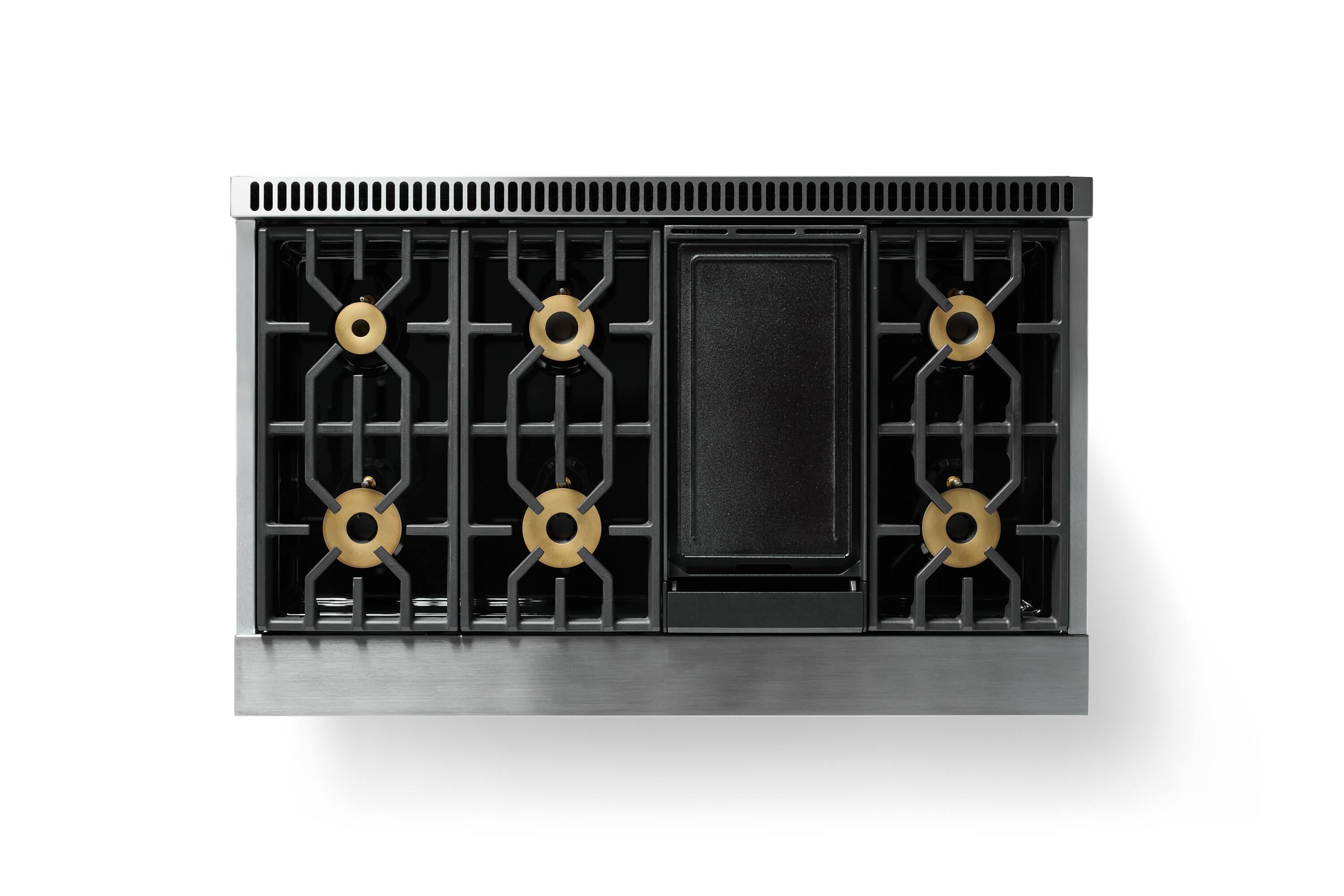 Alt View 5. Viking - 48 in. Wide 6 Burner Dual Fuel Sealed Burner Range with Griddle - Onyx.