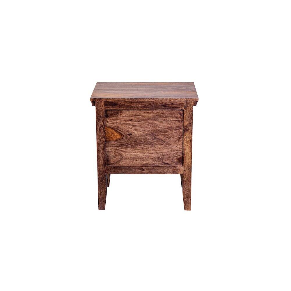 Back. Porter Designs - Sonora Solid Sheesham Wood Nightstand - Brown.