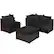 Front. Costway - 4PCS Patio Rattan Furniture Set Sofa Ottoman Cushion Garden Deck - Black.
