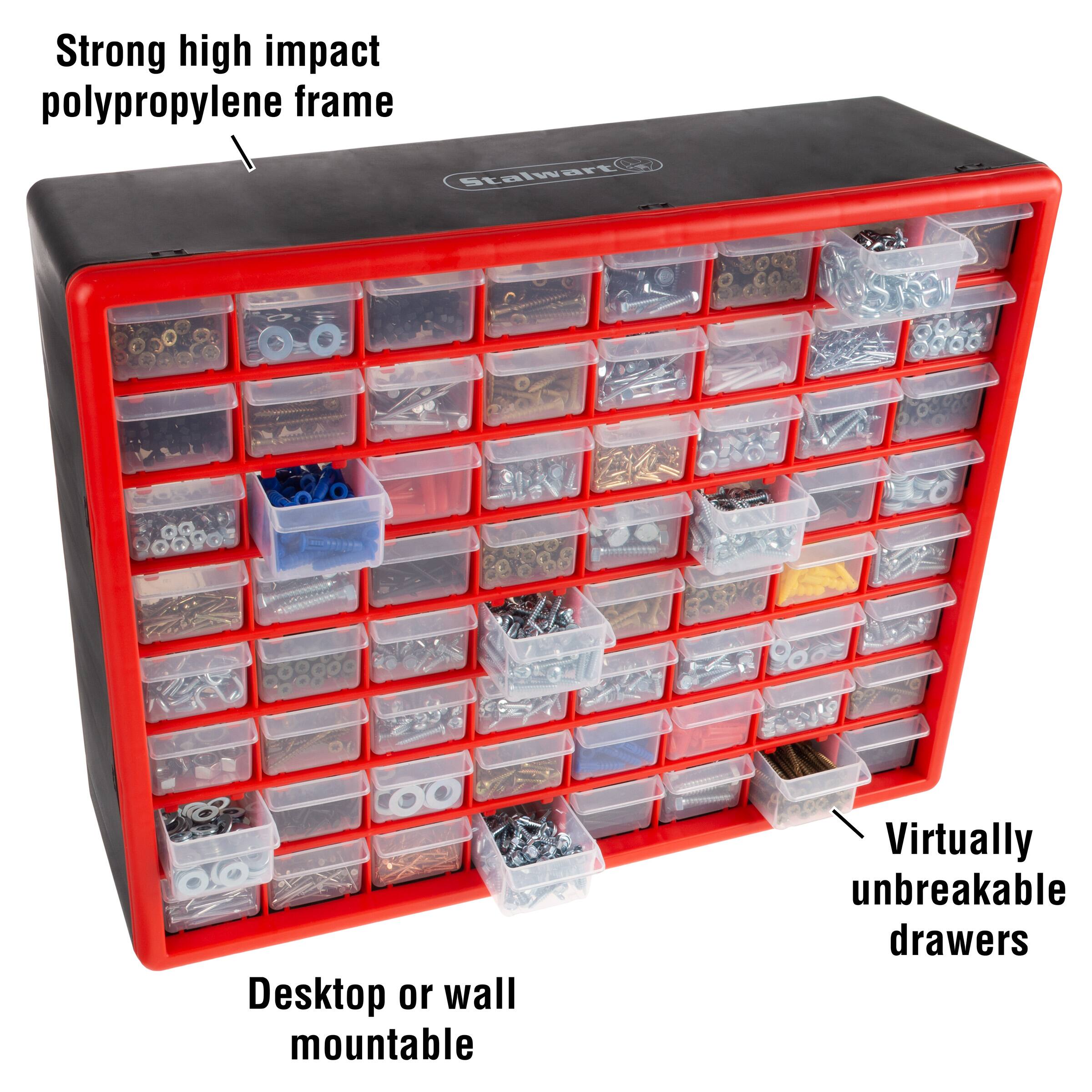 Strong high impact polypropylene frame, Stalwart, Desktop or wall mountable, Virtually unbreakable drawers