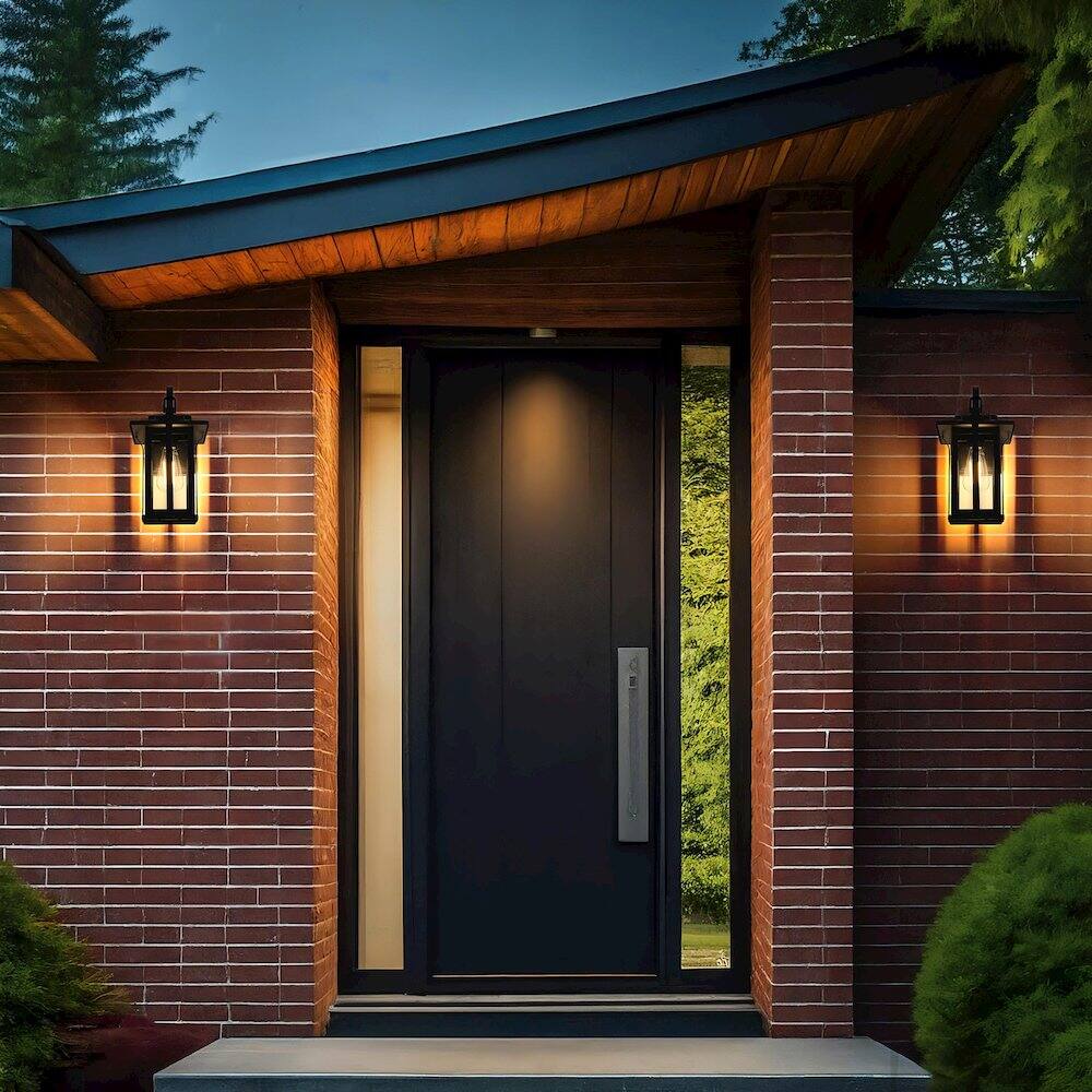 Alt View 4. Elegant Lighting - Thayer 7 inch Outdoor Pendant in Black - Black.