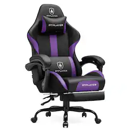 GTPlayer - Gaming Chair Faux Leather Ergonomic Computer Desk Chair - Purple
