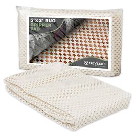 Nevlers - 3 ft x 5 ft Non Slip Rug Gripper Pad for Hard Surface Flooring - White