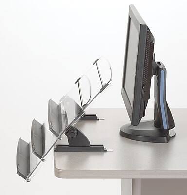 Alt View 6. 3M - 3M® Plastic Document Stand with Lip & Guide Bar, Black/Clear (DH630) - Black/Clear.