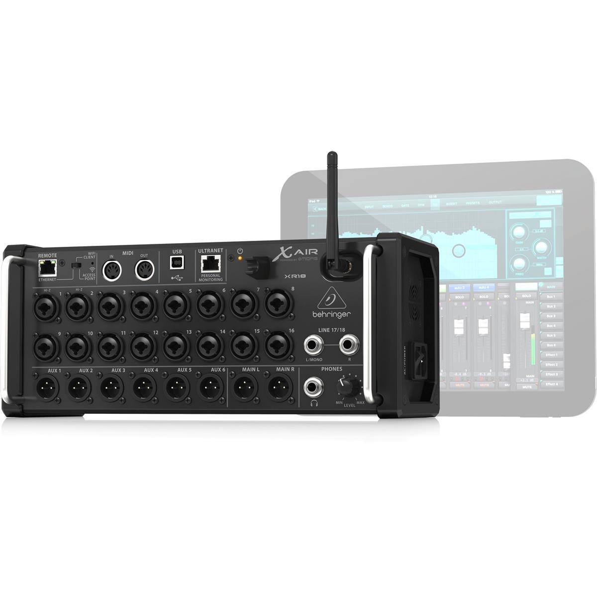 - CUA REMOTE RN
- .oa ALM
- MIDI
- USB
- ULTRANET
- PERSONAL MONITORING
- XAIR
- xm8
- behringer
- LINE 17/18
- L/MONO
- PHONES
- AUX 1
- AUX 2
- AUX 3
- AUX 4
- AUX 5
- MAIN L
- MAIN R