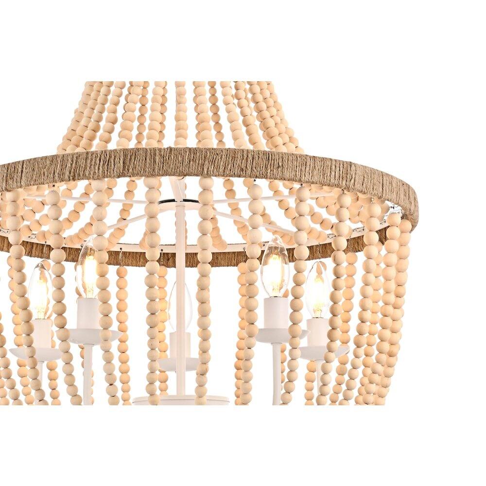 Alt View 1. Living District - Jolie 24 Inch Beaded Pendant In Beige - Beige.