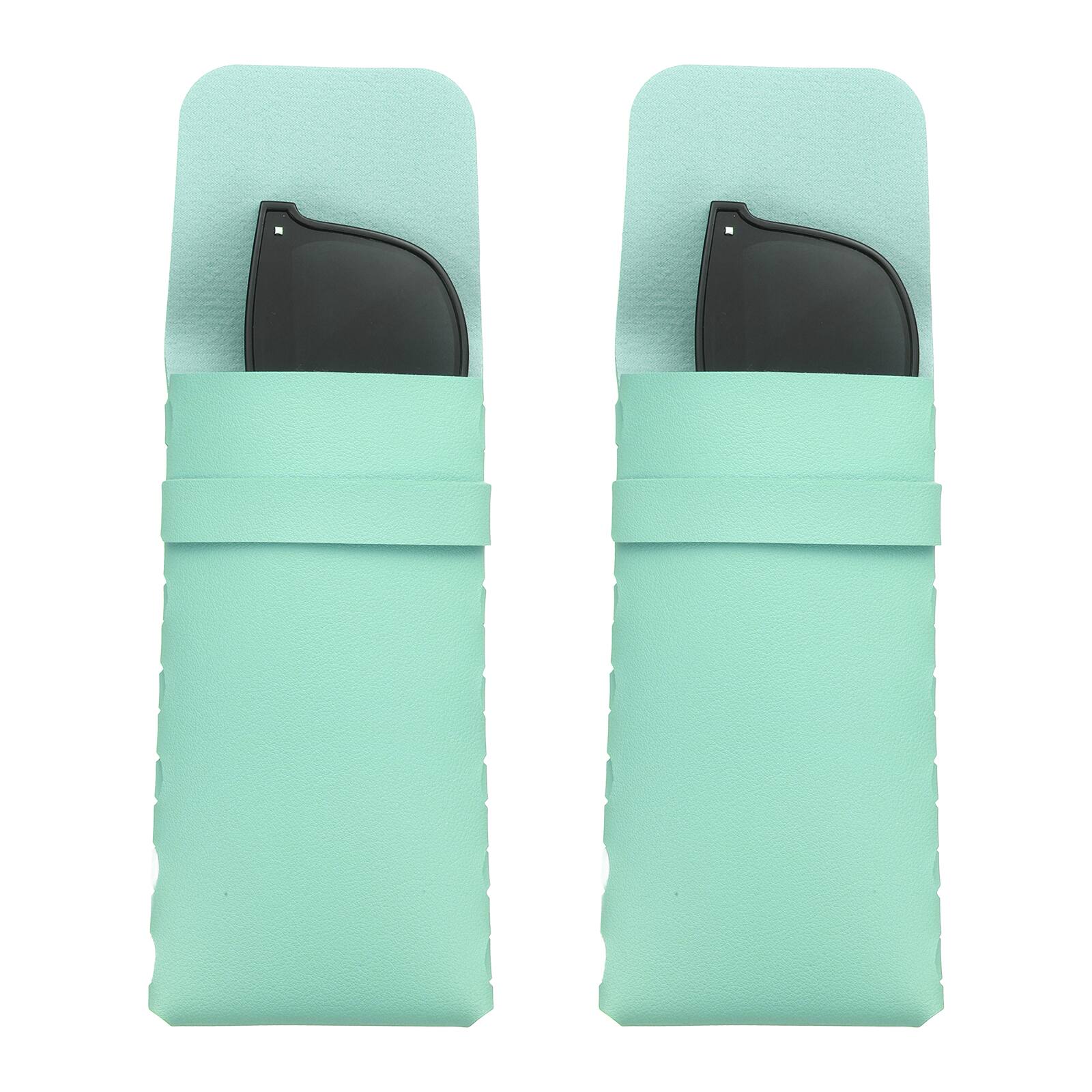 Unique Bargains - 2pcs Soft Glasses Case Leather Flap Closure Pouch for Eyewear Travel Sport Work - Light Blue price history on PriceWatchPro