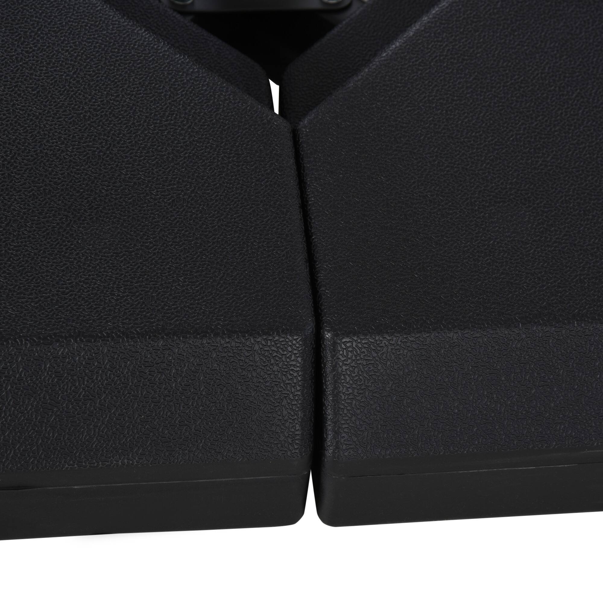 Alt View 7. Outsunny - 4-Piece Outdoor Patio Offset Umbrella Base Stand Weight Holder w/ Cross Base for Powerful Support - Black.