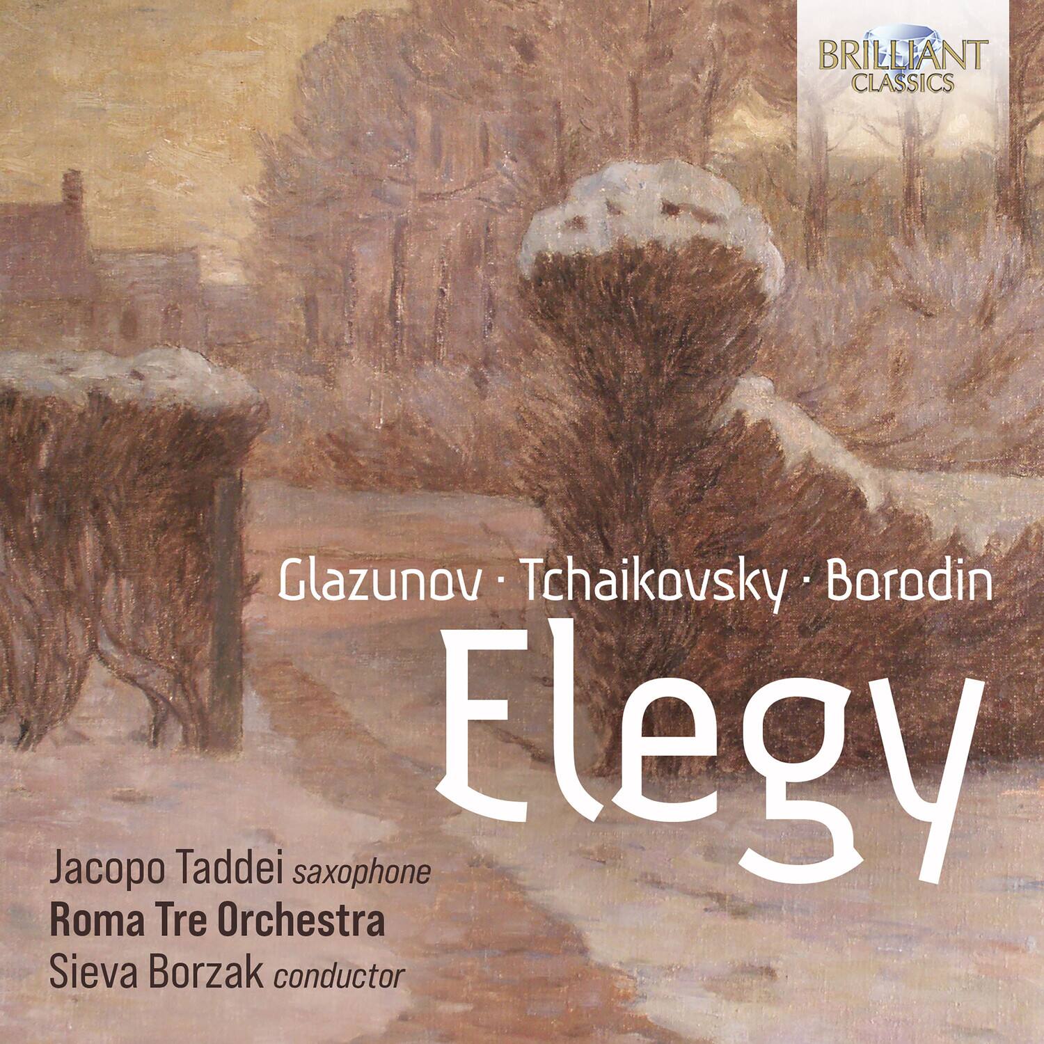 BRILLIANT CLASSICS

Glazunov • Tchaikovsky • Borodin

Elegy

Jacopo Taddei saxophone  
Roma Tre Orchestra  
Sieva Borzak conductor