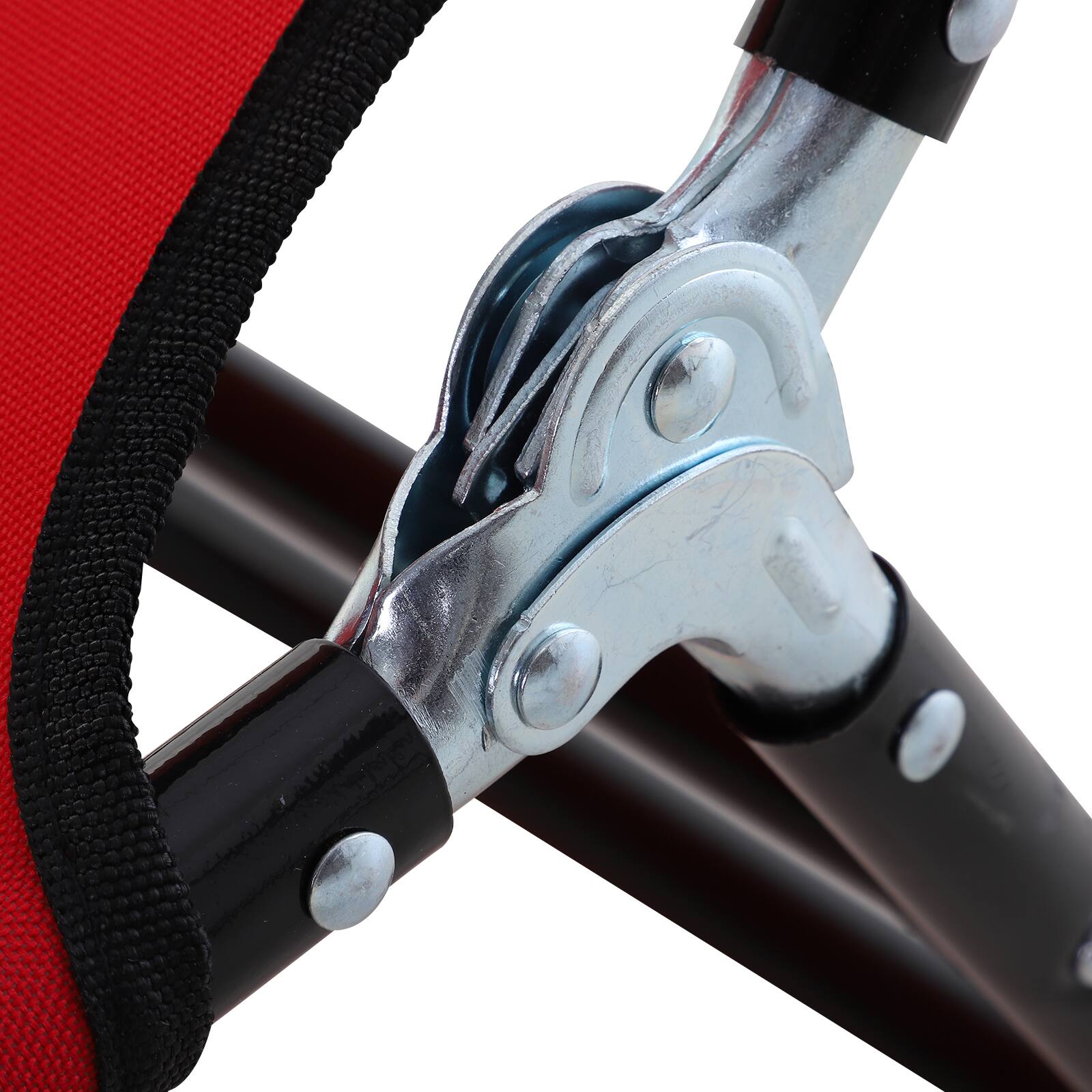 Alt View 7. Outsunny - Folding Chaise Lounge Pool Chairs, Outdoor Sun Tanning Chairs with 5-Level Reclining Back, Steel Frame for Beach - Red.