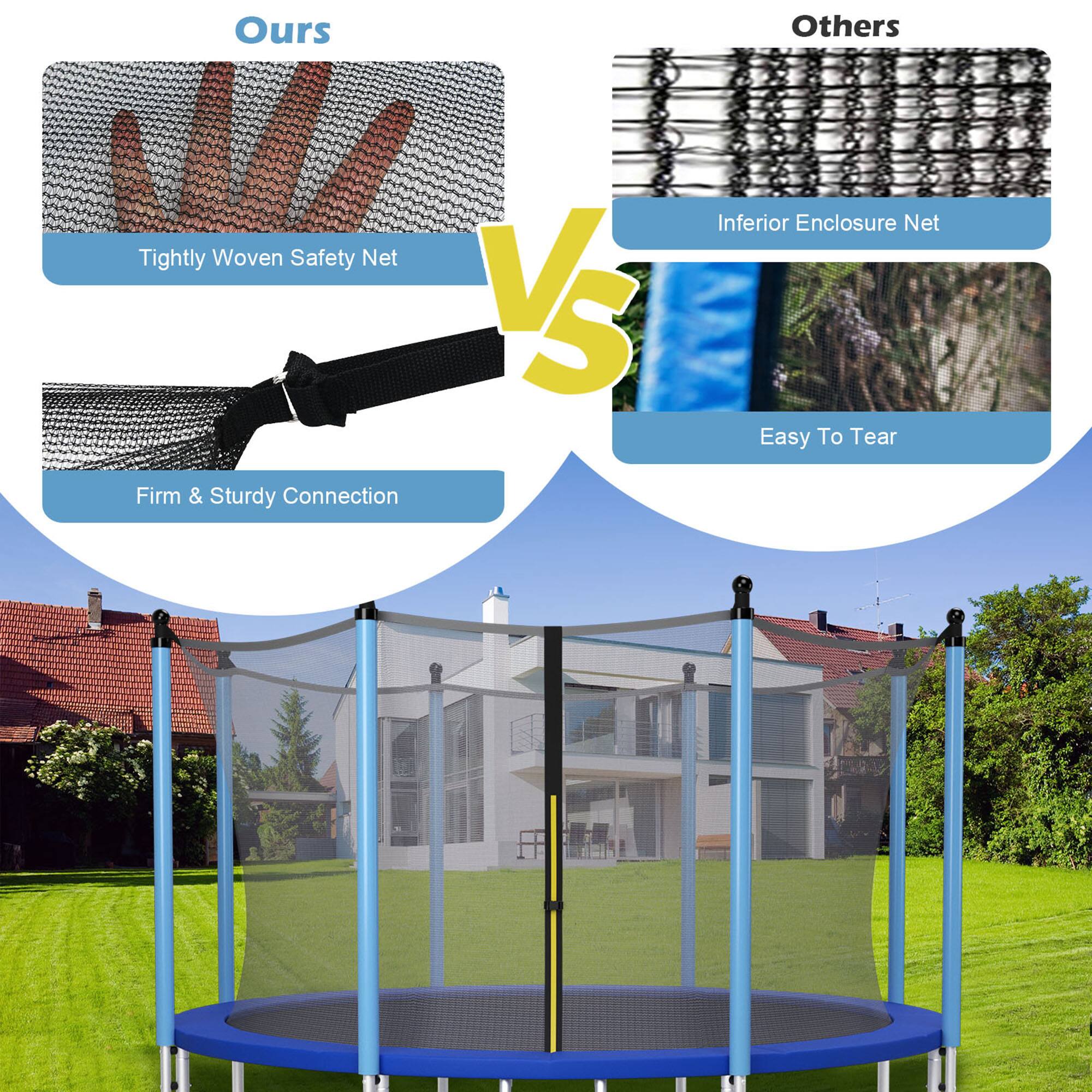 Ours  
Tightly Woven Safety Net  
Firm & Sturdy Connection  

VS  

Others  
Inferior Enclosure Net  
Easy To Tear