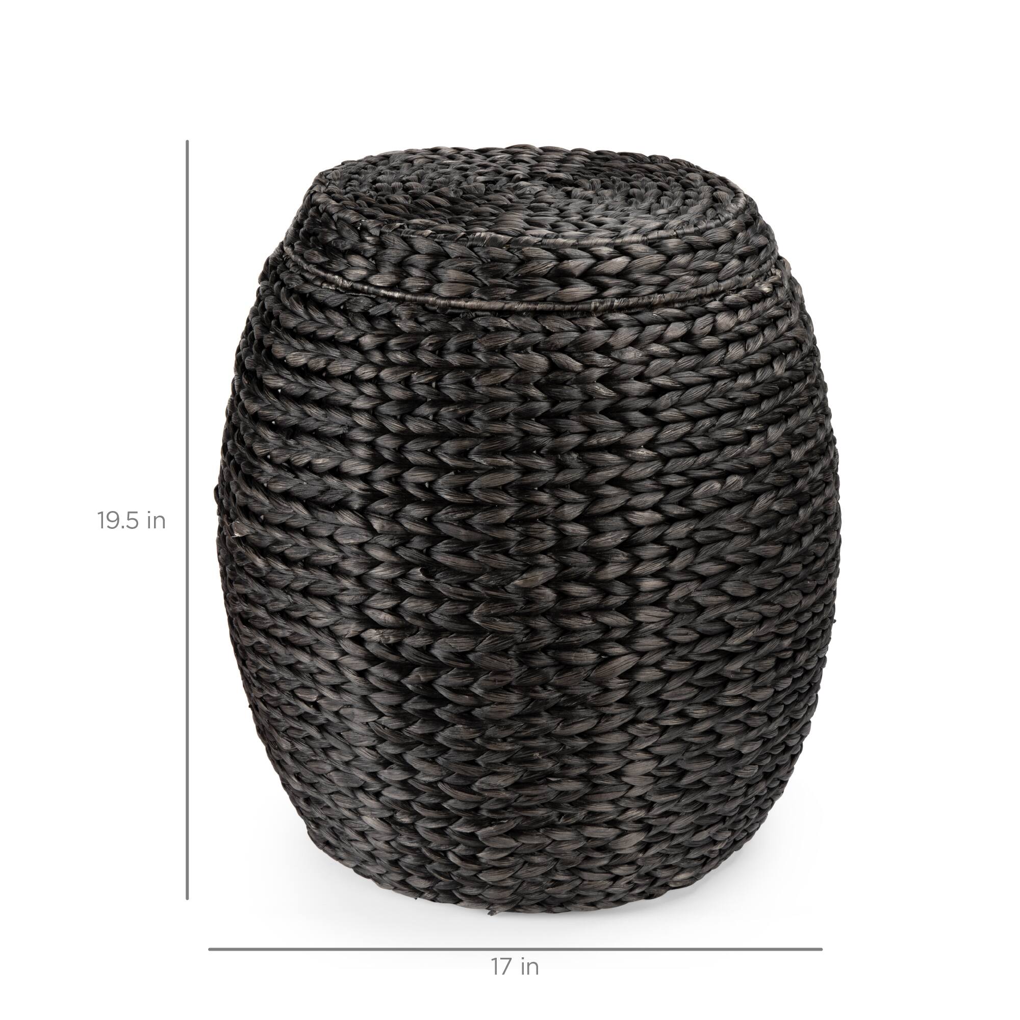 Alt View 6. Best Choice Products - Best Choice Products Vintage Multipurpose Hyacinth Storage Organizer Tote Basket w/ Lid - Black - Black.