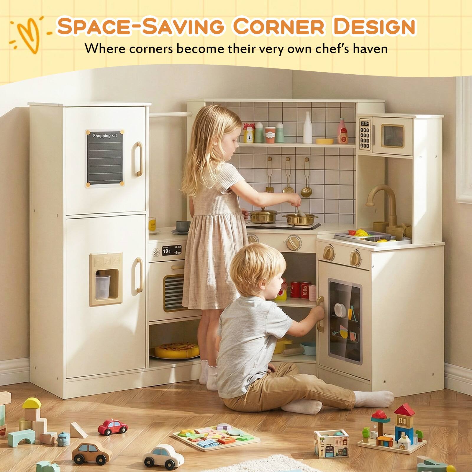 SPACE-SAVING CORNER DESIGN  
Where corners become their very own chef's haven