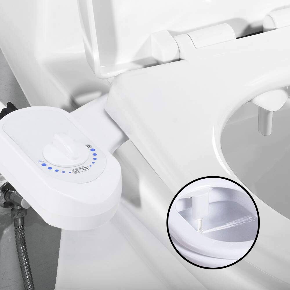 Alt View 4. Deco Essentials - Non-Electric Single Nozzle Toilet Seat Bidet for Standard 15/16" BIDET - White.