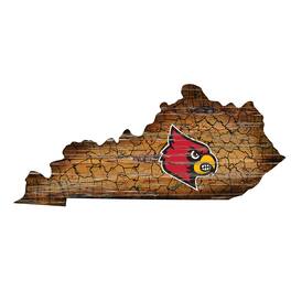 Fan Creations - Louisville Cardinals 23.5" x 23.5" Distressed State with Logo Sign - Multicolor