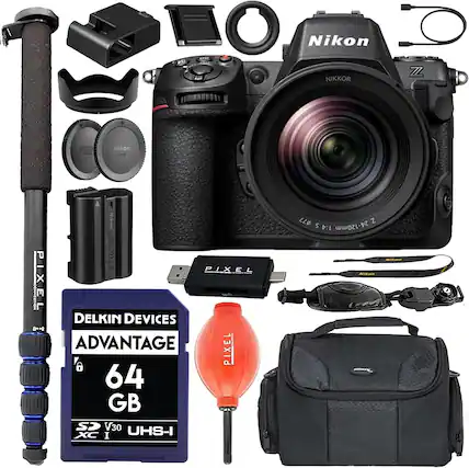 Nikon NIKKOR Z Z 24-120mm 1:4
Nikon PIXEL E ONNSTION PIXEL X
DELKIN DEVICES ADVANTAGE PIXEL 6 64 GB SP V30 UHS-I XC I
LL$ Z $