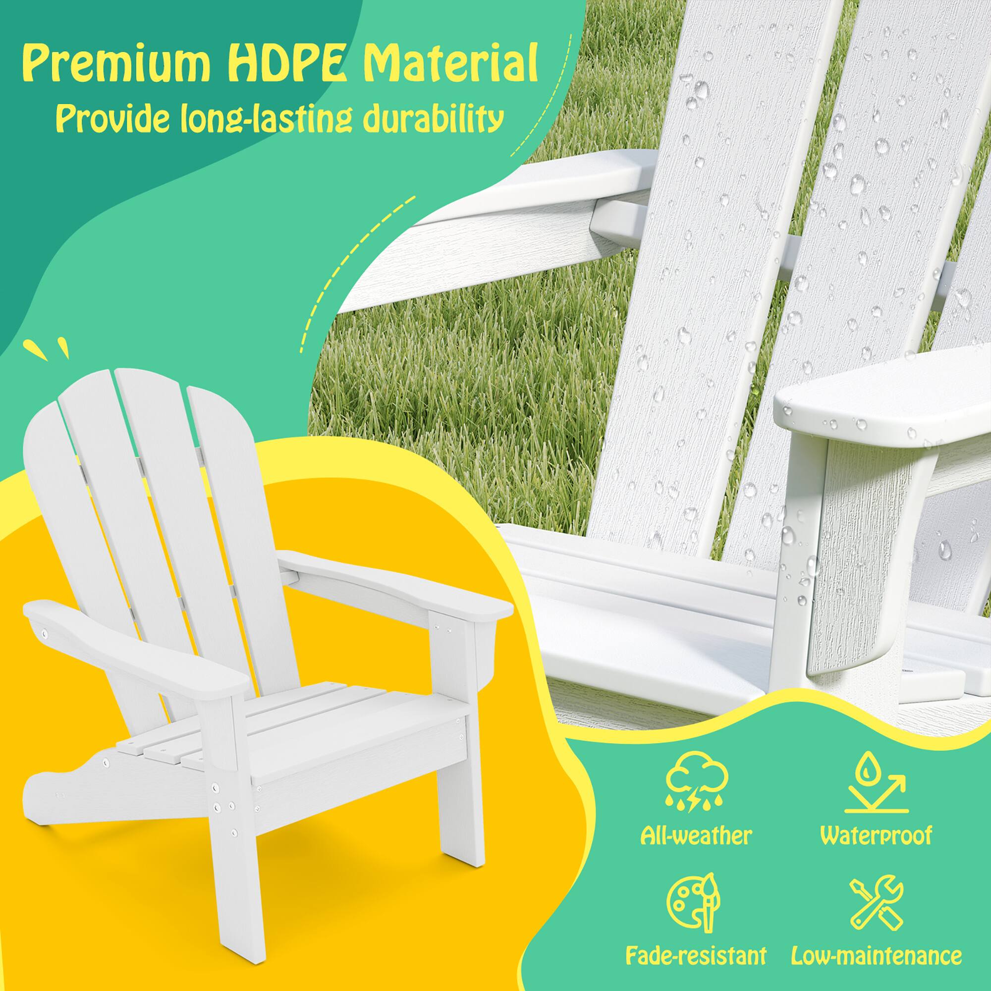 Premium HDPE Material, Provide long-lasting durability, All-weather, Waterproof, Fade-resistant, Low-maintenance