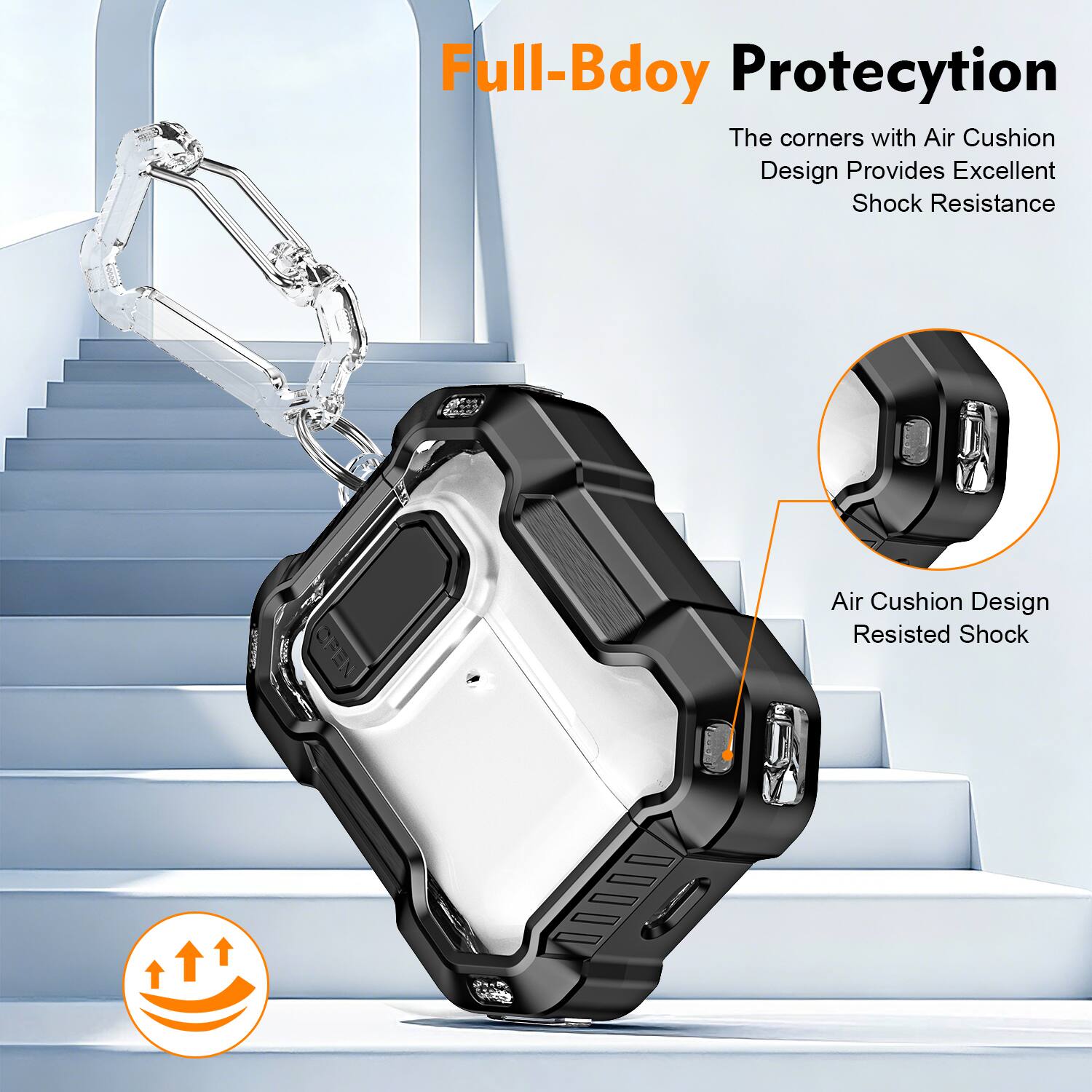 Full-Body Protection

The corners with Air Cushion Design Provides Excellent Shock Resistance

Air Cushion Design Resisted Shock