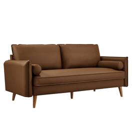 Revive Upholstered Vegan Leather Sofa by Modway - Brown