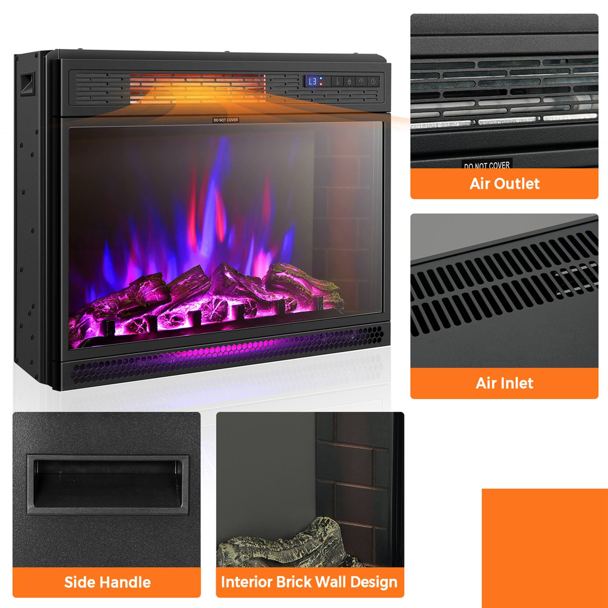 13 - K CONER D NOT COVER  
Air Outlet  
Air Inlet  
Side Handle  
Interior Brick Wall Design