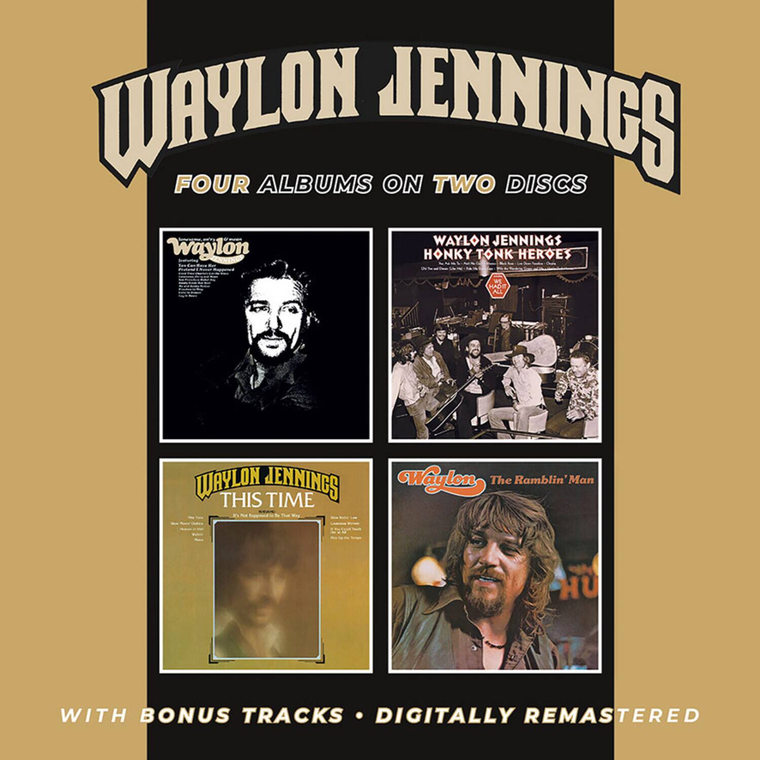 Waylon Jennings - Lonesome, On'ry & Mean / Honky Tonk Heroes / This Time / The Ramblin' Man + Bonus - COMPACT DISCS [CD]