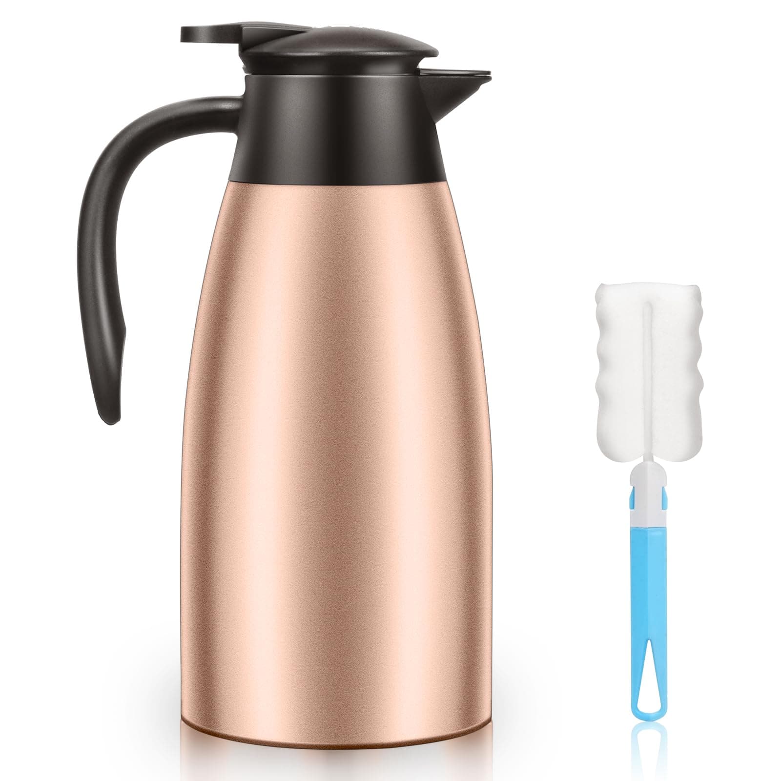 PARKER SLATER - 2 68 Oz Thermal Coffee Carafe Insulated Stainless Steel Double Walled Vacuum Pot Flask With Brushes Thermos For Keepi - Gold