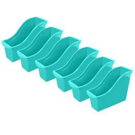 Storex - Small Book Bin, Teal, Pack of 6
