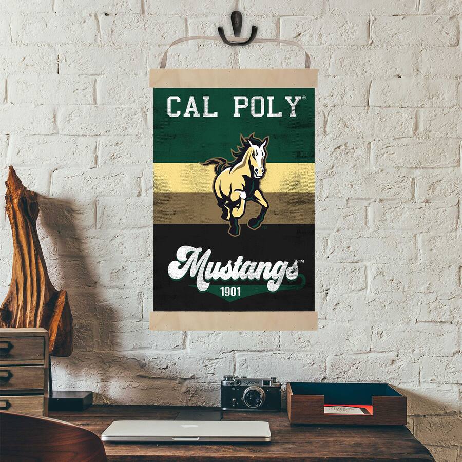 Polytechnic Logo Instruments Jardine Cal Poly Mustangs Reversible Retro Logo Banner Sign Green ...
