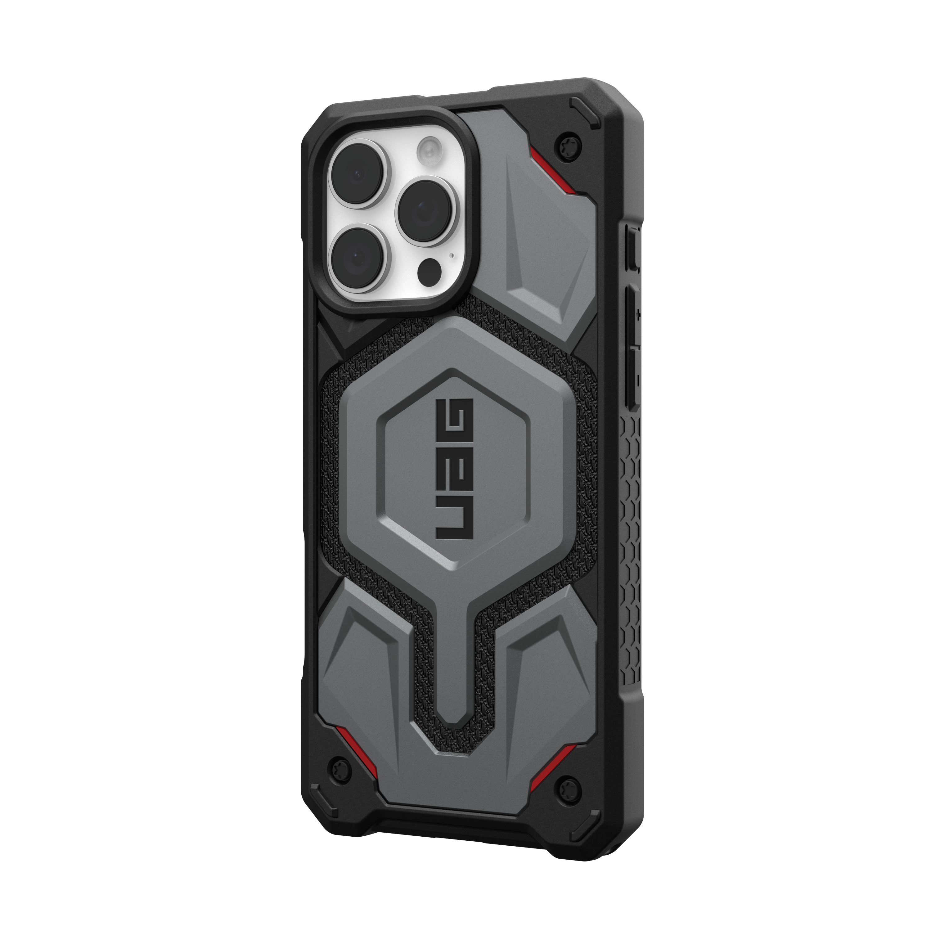 Alt View 1. UAG - Monarch Pro Series Case with Magsafe for Apple iPhone 16 Pro Max - Kevlar Silver.