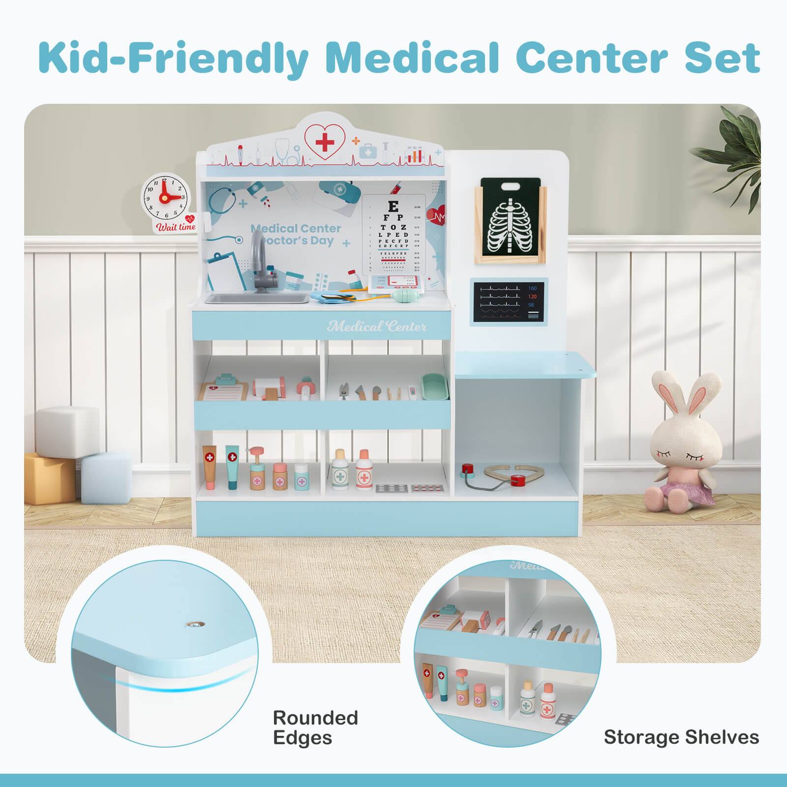 Kid-Friendly Medical Center Set

- Medical Center
- Doctor's Day
- Wait time
- Medical Center
- Rounded Edges
- Storage Shelves