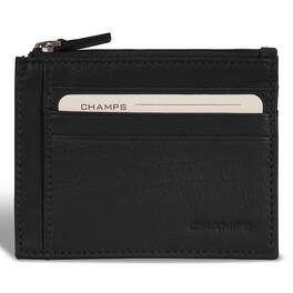 Champs - Onyx Leather Zip Card Case - Black