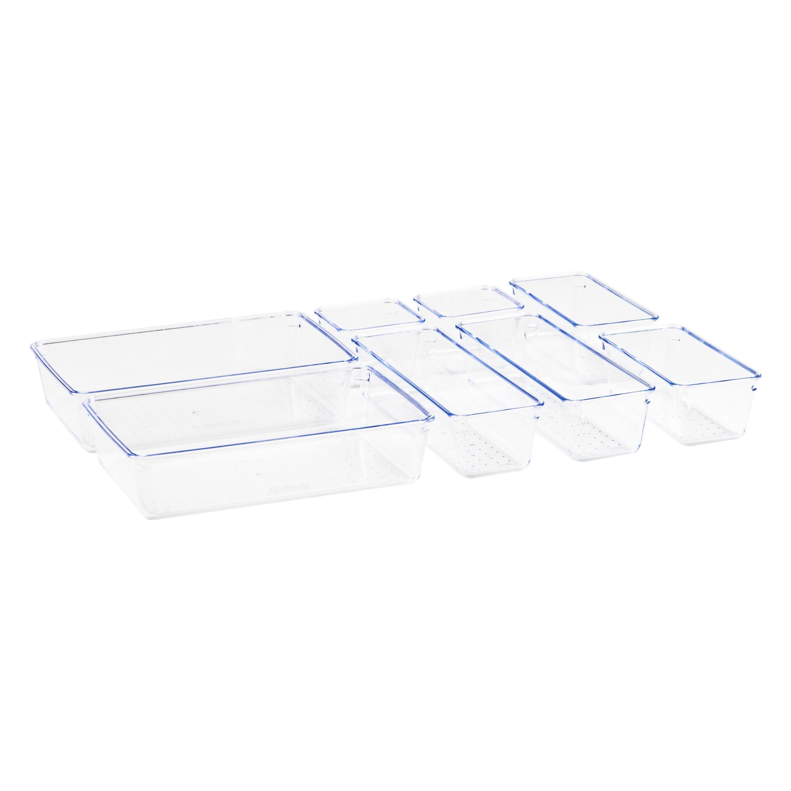 Alt View 6. Mind Reader - 8-Piece Drawer Organizer Set, Storage Trays, Utensil Holder, Plastic - Clear.