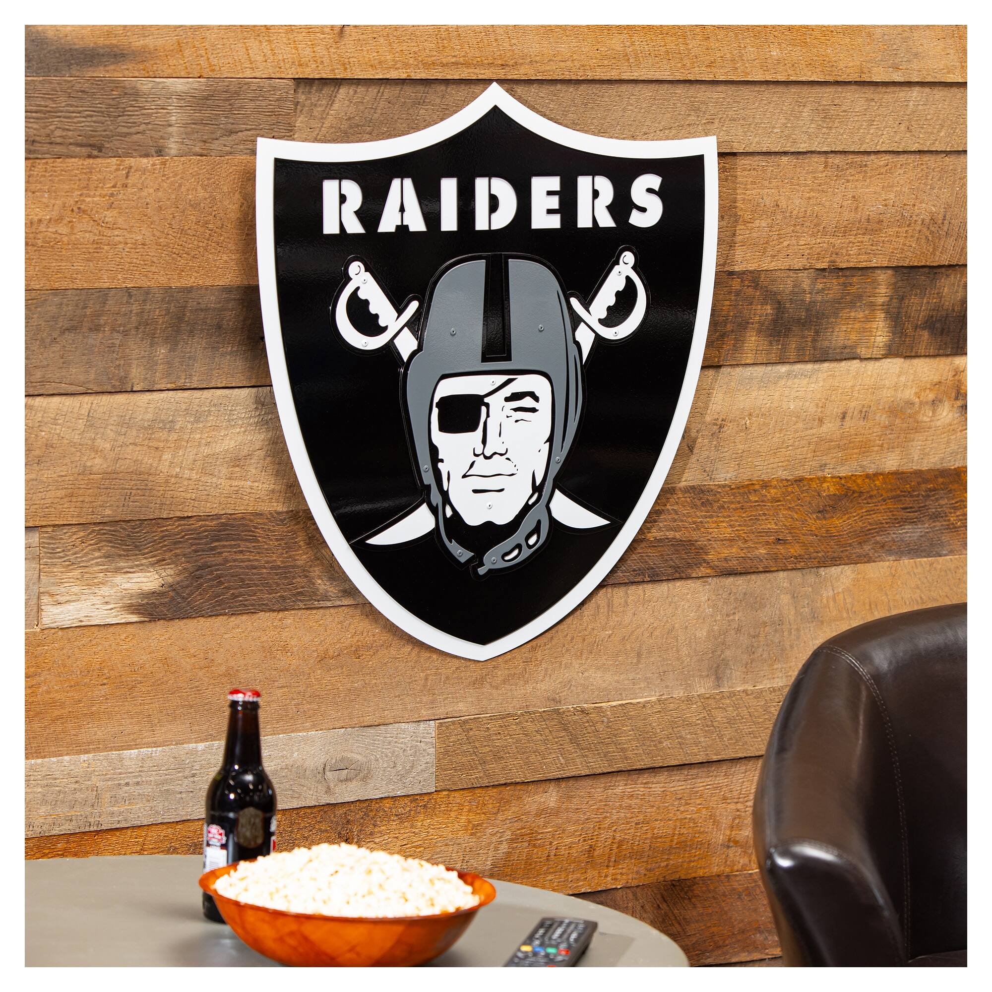 Alt View 1. Evergreen Enterprises - Las Vegas Raiders 23" Layered Metal Wall Art Sign - Multicolor.