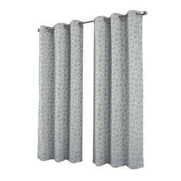RT Designers Collection - RT Designer Collection Jasper Lurex Jacquard 2 Pack Grommet Curtain Panel 36" x 84" - Silver