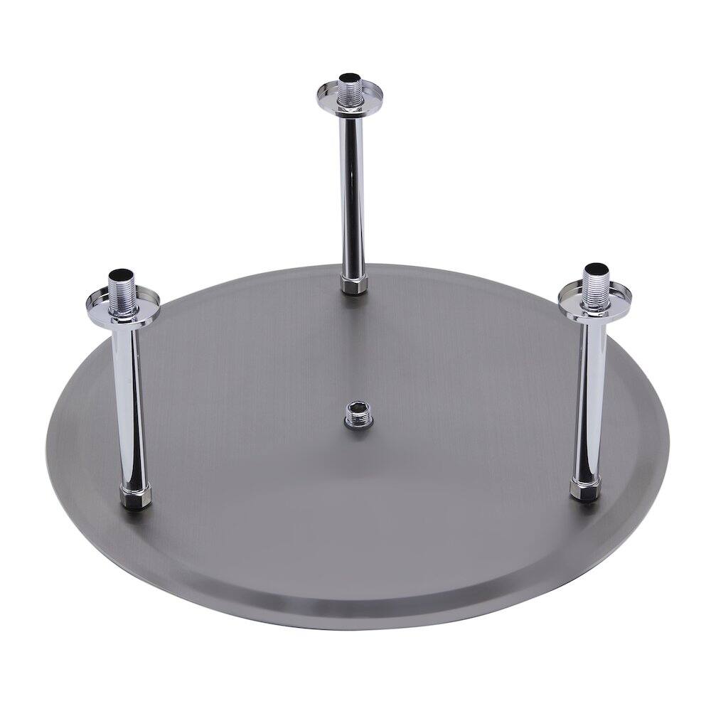 Back. Alfi - 20" Round Brushed Solid Stainless Steel Ultra Thin Rain Shower Head - Stainless Steel.